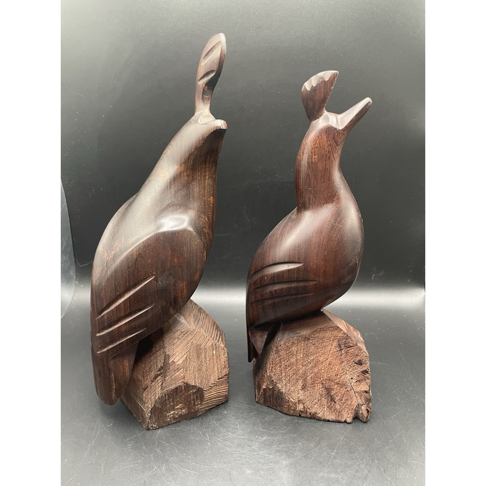 Vtg Pair of Elegant Ironwood Quail Sculptures/Figurines - Picture 3 of 13